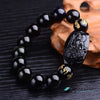 TCC™ Natural Black Obsidian Saint Buddha Bracelet